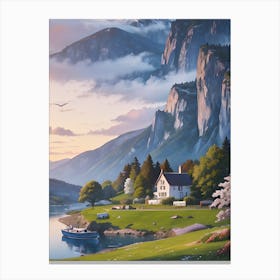 House By The Lake Canvas Print