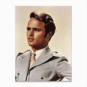 Marlon Brando Retro Collage Movies Canvas Print