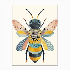 Colourful Insect Illustration Bee 16 Canvas Print