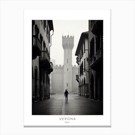 Poster Of Verona, Italy, Black And White Analogue Photography 4 Canvas Print