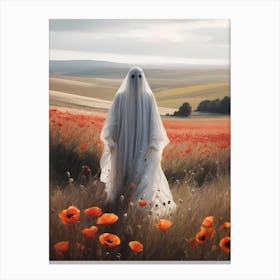 Ghost In The Poppy Fields Painting (26) Canvas Print