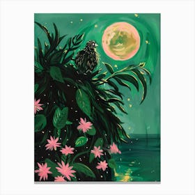 Owl In The Moonlight Canvas Print