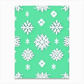 Winter Snowflake Pattern, Snowflakes, Kids Illustration 1 Canvas Print