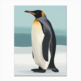 Emperor Penguin King George Island Minimalist Illustration 3 Canvas Print