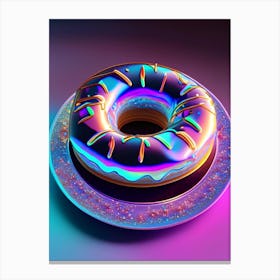 A Plate Of Donuts Holographic 1 Canvas Print