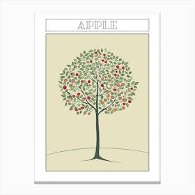 Apple Tree Minimalistic Drawing 1 Poster Canvas Print