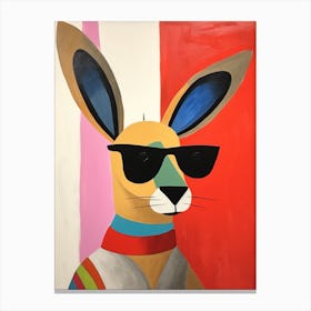 Little Kangaroo 2 Wearing Sunglasses Canvas Print