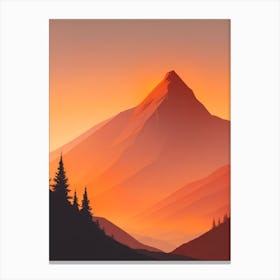 Misty Mountains Vertical Composition In Orange Tone 132 Canvas Print