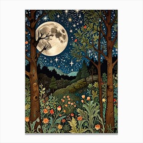 William Morris Moonlight In The Woods 105 Canvas Print