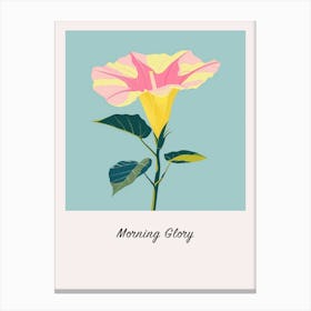 Morning Glory 4 Square Flower Illustration Poster Canvas Print