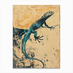 Jamaican Iguana Block Print 3 Canvas Print