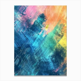 Abstract Background With Colorful Brush Strokes Canvas Print