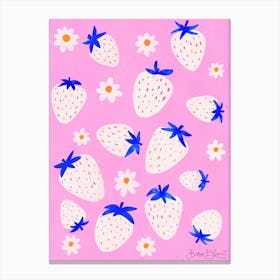 Pink Strawberry Filedy Canvas Print