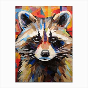 A Raccoon In The Style Of Jasper Johns 2 Canvas Print