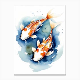 Koi Fish Watercolor Painting (20) Canvas Print