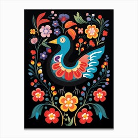 Folk Bird Illustration Pigeon 3 Canvas Print
