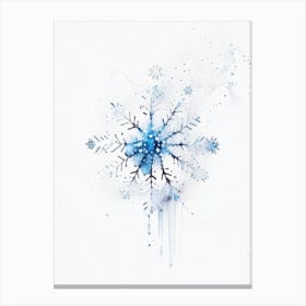 Beauty, Snowflakes, Minimalist Watercolour 3 Canvas Print
