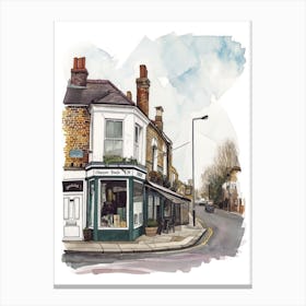 Ealing London Borough   Street Watercolour 3 Canvas Print
