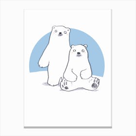 Polar Bear Couple Canvas Print