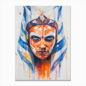 Ahsoka Tano From Star Wars Watercolor Canvas Print