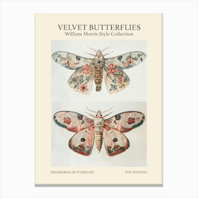 Velvet Butterflies Collection Shimmering Butterflies William Morris Style 2 Canvas Print