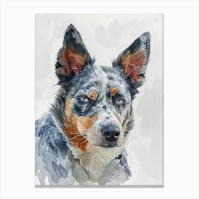 Australian Shepherd Dog Watercolor Painting 3 Canvas Print