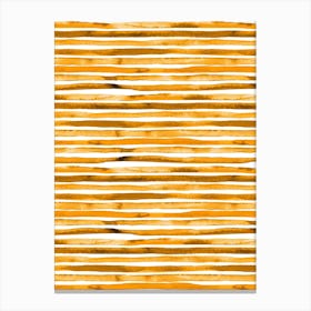 Watercolor Stripes Yellow Canvas Print