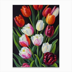Tulips Still Life Oil Painting Flower Canvas Print
