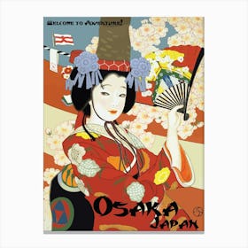 Osaka Lady, Geisha, Japan Canvas Print