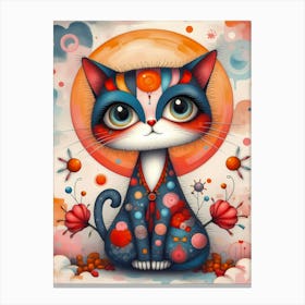 Cosmic Bloom: The Oracle Cat Canvas Print