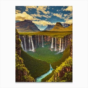 Canaima National Park Venezuela Vintage Poster Canvas Print