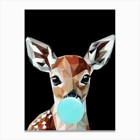 Deer chewing bubble gum Canvas Print