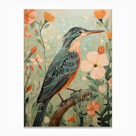 Green Heron 1 Detailed Bird Painting Canvas Print
