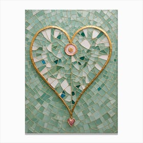 Blue Heart Mosaic Canvas Print