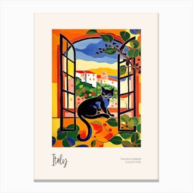 Cat On Window Matisse 3 Italian Summer Collection Canvas Print
