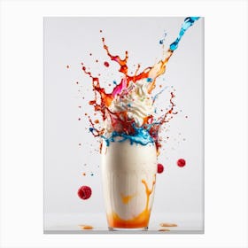 Splashing Milkshake 1 Canvas Print