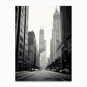 Chicago, Black And White Analogue Photograph 3 Canvas Print