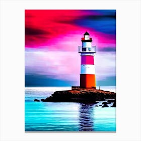 Lighthouse Waterscape Pop Art Photography 2 Canvas Print