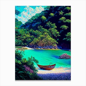 Tioman Island Malaysia Pointillism Style Tropical Destination Canvas Print
