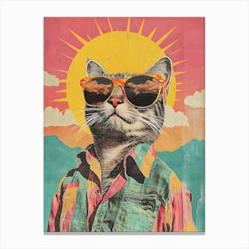 Vintage Retro Poster Cool Cat 9 Canvas Print