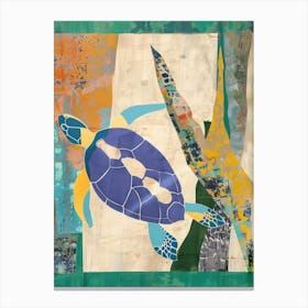 Sea Turtle 4 Cut Out Collage Canvas Print