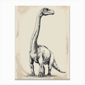 Dryosaurus Sepia & Black Dinosaur Canvas Print