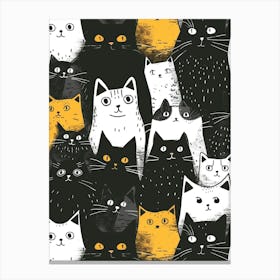 Perfectly Repeatable Artwork With Cute Cat Faces 59 Canvas Print