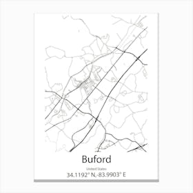 Buford,United States Minimalist Map Canvas Print