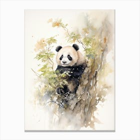Panda Art Painting Watercolour 4 Canvas Print