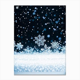 A Magical Winter Scene Layered With A Pattern Of Isolated Snowflakes Caught In A Soft Winter Storm (1) Canvas Print