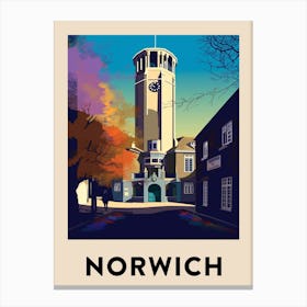 Norwich 7 Vintage Travel Poster Canvas Print