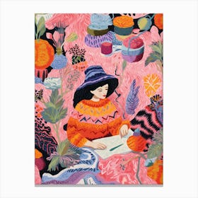 Crochet Boho Illustration Canvas Print