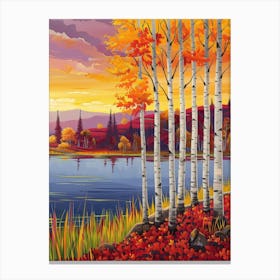 Autumn Birch Trees 2 Canvas Print