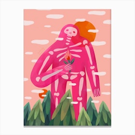 Lonely Pink Monster Canvas Print